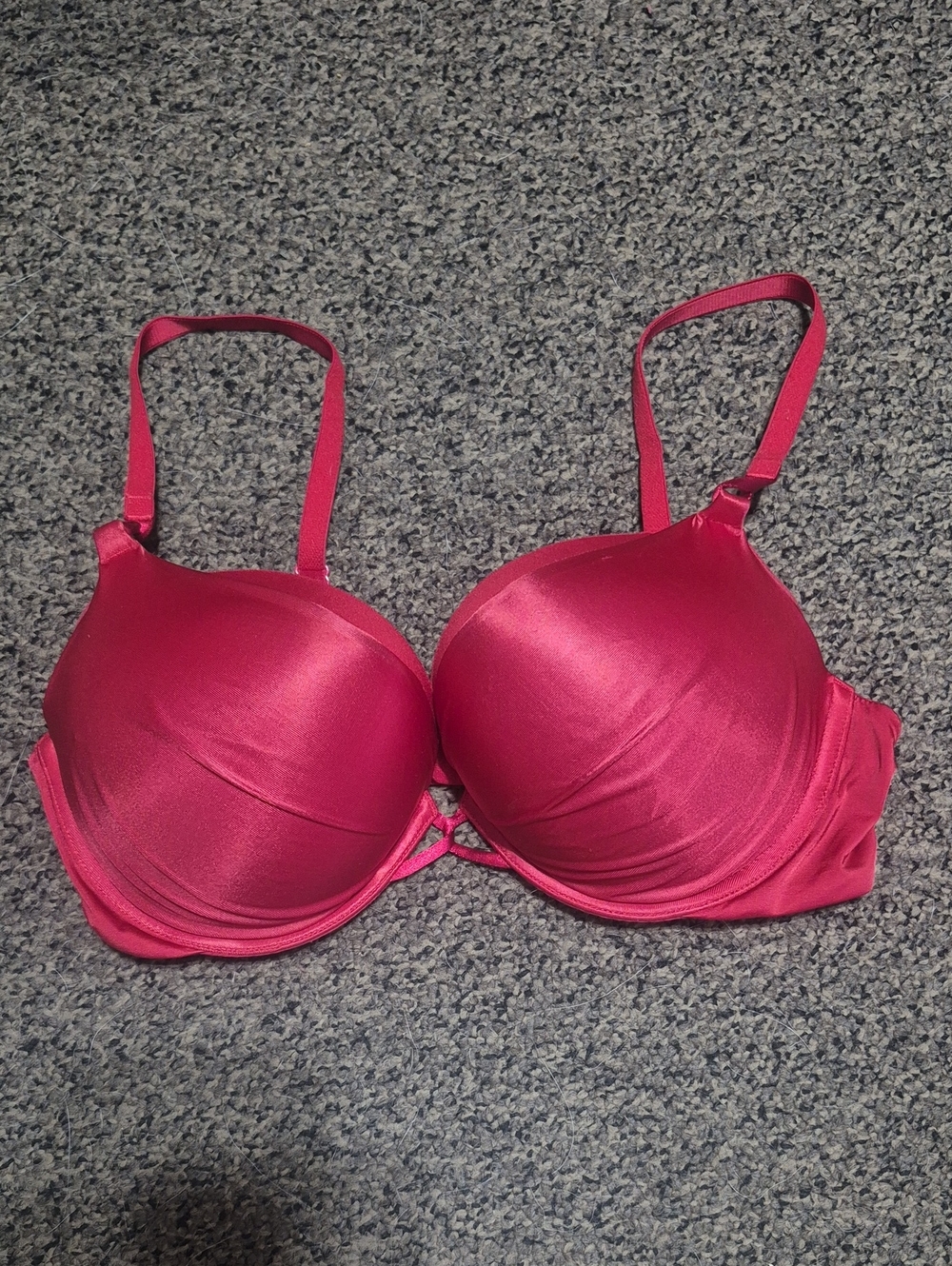Victoria's Secret Red Satin Miraculous Plunge Push-Up Bra